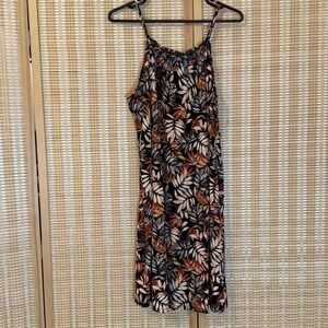 SJS Womens L Dress Sleeveless Tropical Flowing Floral Boho Resortwear Vacation